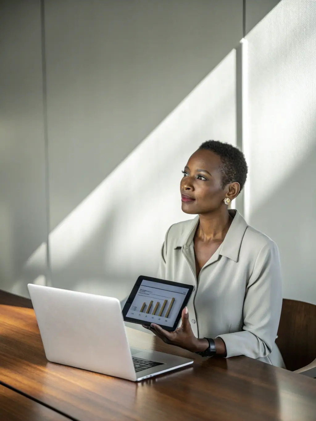 A woman entrepreneur presenting her business plan in a vibrant co-working space, representing entrepreneurship coaching for women.